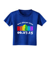 Love Always Wins with Date - Marriage Equality Toddler T-Shirt Dark-Toddler T-Shirt-TooLoud-Royal-Blue-2T-Davson Sales