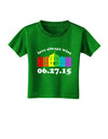 Love Always Wins with Date - Marriage Equality Toddler T-Shirt Dark-Toddler T-Shirt-TooLoud-Clover-Green-2T-Davson Sales