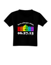 Love Always Wins with Date - Marriage Equality Toddler T-Shirt Dark-Toddler T-Shirt-TooLoud-Black-2T-Davson Sales