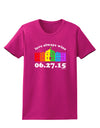 Love Always Wins with Date - Marriage Equality Womens Dark T-Shirt-TooLoud-Hot-Pink-Small-Davson Sales