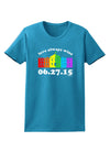 Love Always Wins with Date - Marriage Equality Womens Dark T-Shirt-TooLoud-Turquoise-X-Small-Davson Sales