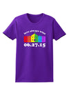 Love Always Wins with Date - Marriage Equality Womens Dark T-Shirt-TooLoud-Purple-X-Small-Davson Sales