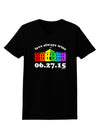 Love Always Wins with Date - Marriage Equality Womens Dark T-Shirt-TooLoud-Black-X-Small-Davson Sales