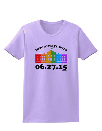 Love Always Wins with Date - Marriage Equality Womens T-Shirt-Womens T-Shirt-TooLoud-Lavender-X-Small-Davson Sales