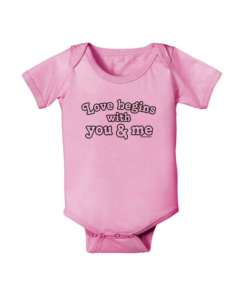 Love Begins With You and Me Baby Romper Bodysuit by TooLoud-Baby Romper-TooLoud-White-06-Months-Davson Sales