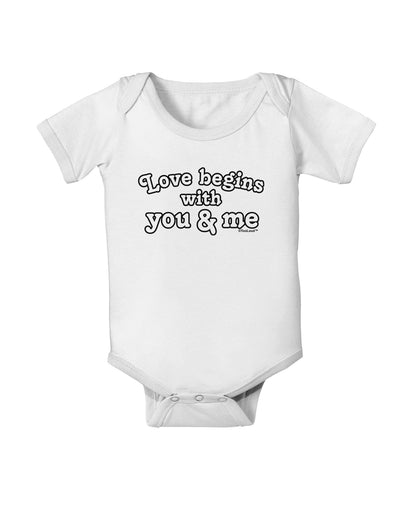 Love Begins With You and Me Baby Romper Bodysuit by TooLoud-Baby Romper-TooLoud-White-06-Months-Davson Sales