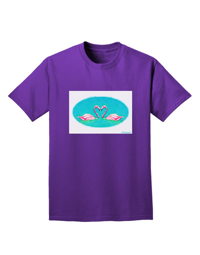 Love Birds - Flamingos Watercolor Adult Dark T-Shirt-Mens T-Shirt-TooLoud-Purple-Small-Davson Sales