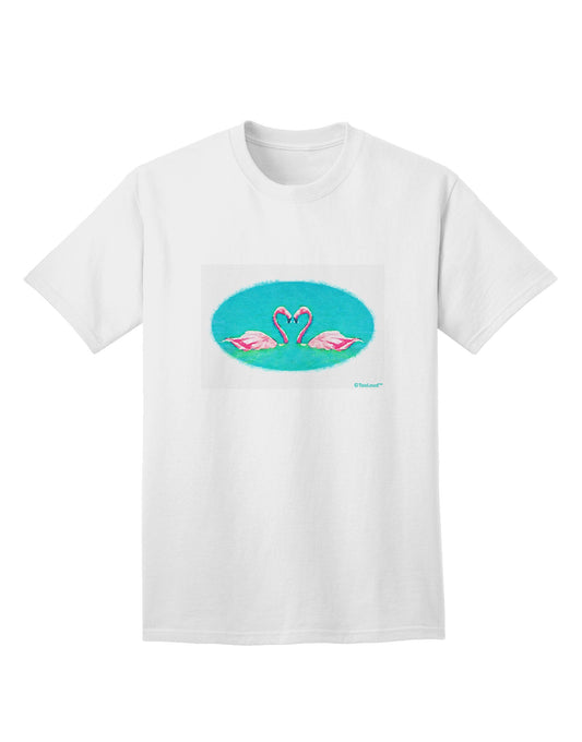 Love Birds - Flamingos Watercolor Adult T-Shirt-Mens T-Shirt-TooLoud-White-Small-Davson Sales