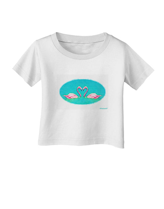 Love Birds - Flamingos Watercolor Infant T-Shirt-Infant T-Shirt-TooLoud-White-06-Months-Davson Sales