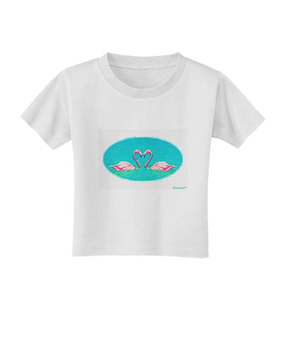 Love Birds - Flamingos Watercolor Toddler T-Shirt-Toddler T-Shirt-TooLoud-White-2T-Davson Sales