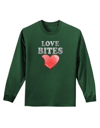 Love Bites Adult Long Sleeve Dark T-Shirt-TooLoud-Dark-Green-Small-Davson Sales