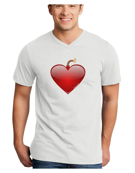Love Bomb Adult V-Neck T-shirt-Mens V-Neck T-Shirt-TooLoud-White-Small-Davson Sales