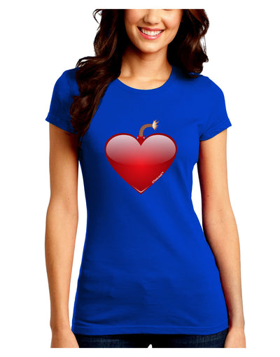 Love Bomb Juniors Petite Crew Dark T-Shirt-T-Shirts Juniors Tops-TooLoud-Royal-Blue-Juniors Fitted Small-Davson Sales