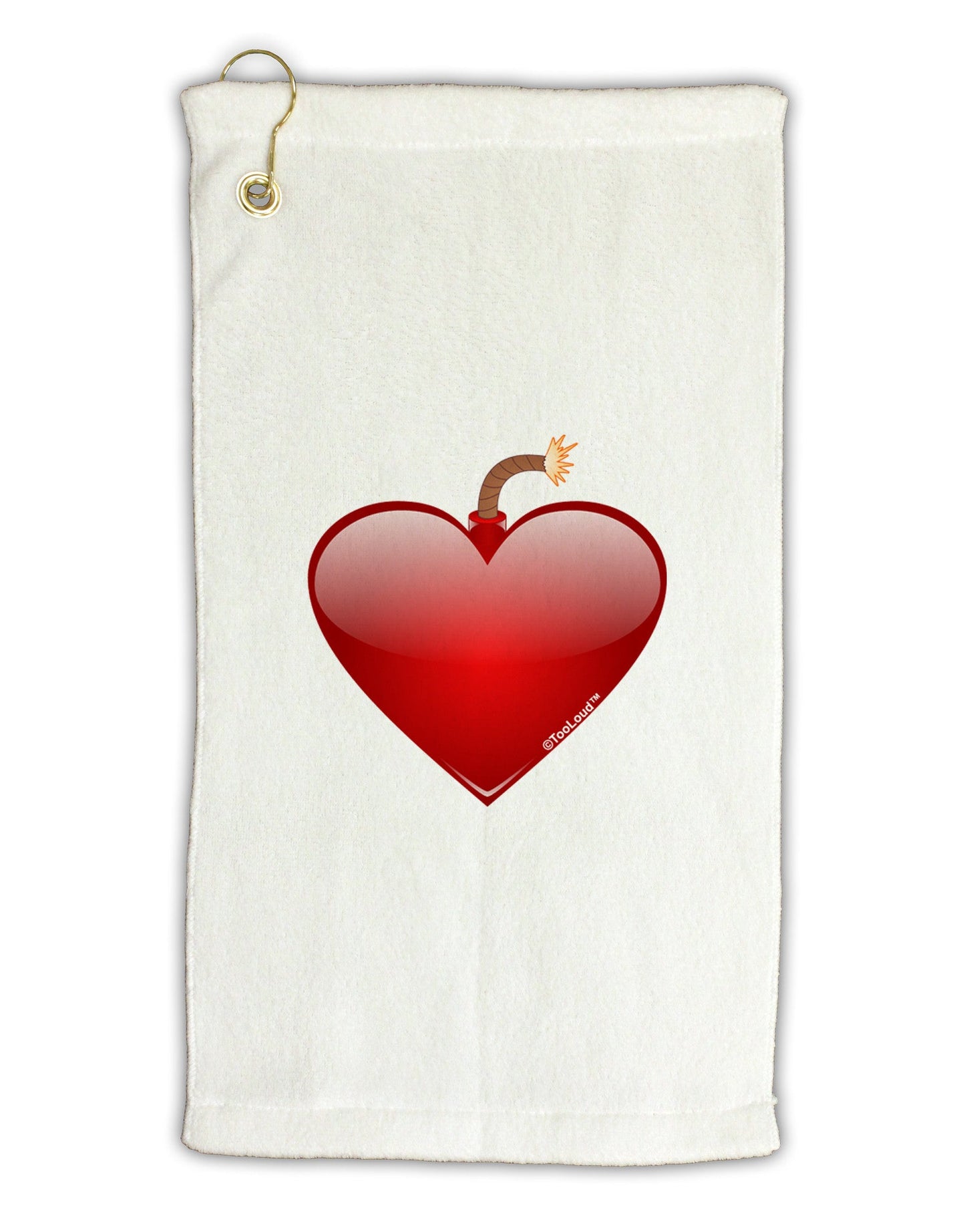 Love Bomb Micro Terry Gromet Golf Towel 11"x19-Golf Towel-TooLoud-White-Davson Sales
