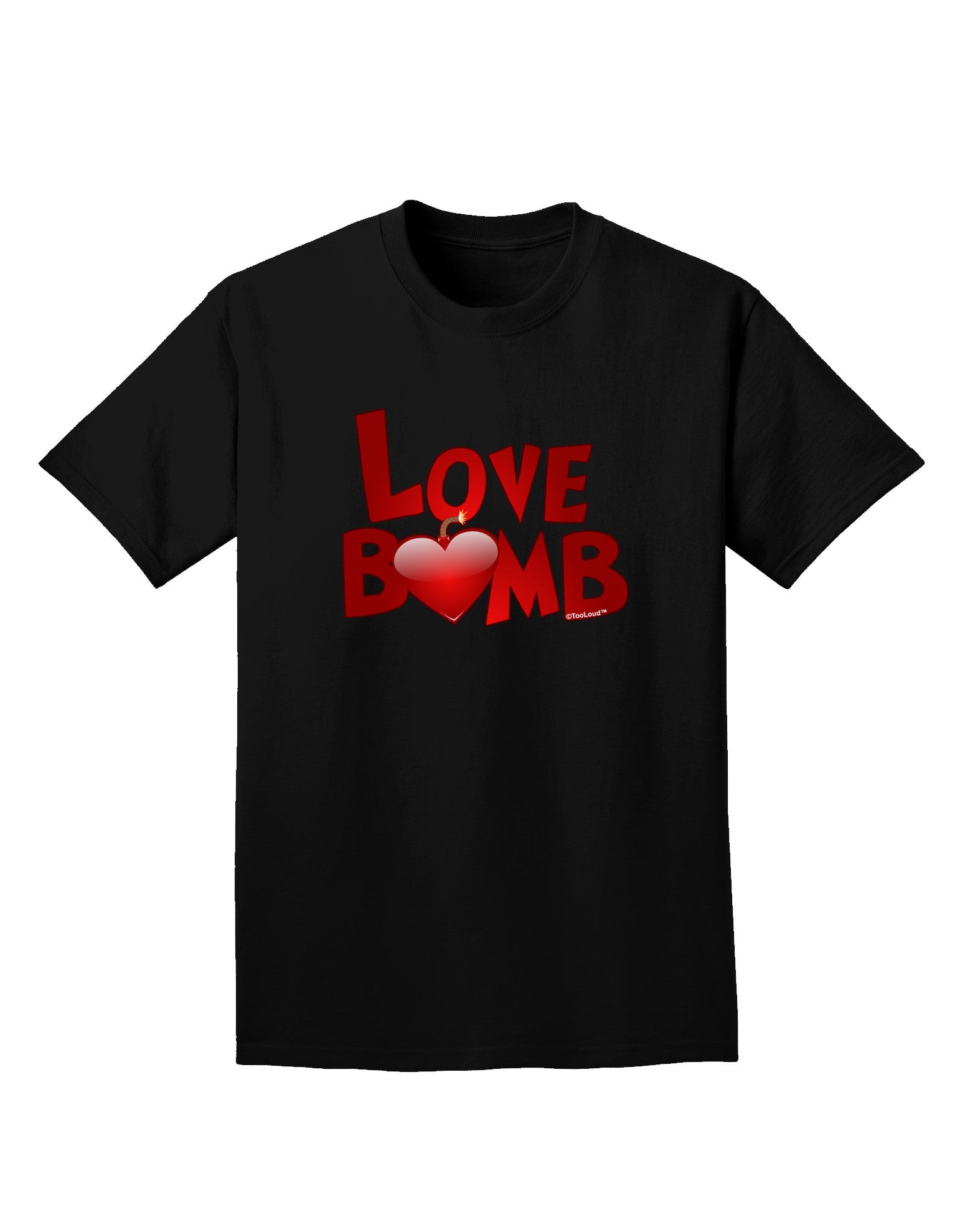 Love Bomb Text Adult Dark T-Shirt-Mens T-Shirt-TooLoud-Black-Small-Davson Sales