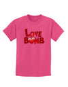 Love Bomb Text Childrens Dark T-Shirt-Childrens T-Shirt-TooLoud-Sangria-X-Small-Davson Sales