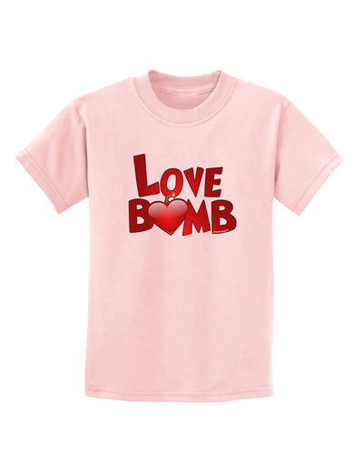 Love Bomb Text Childrens T-Shirt-Childrens T-Shirt-TooLoud-PalePink-X-Small-Davson Sales