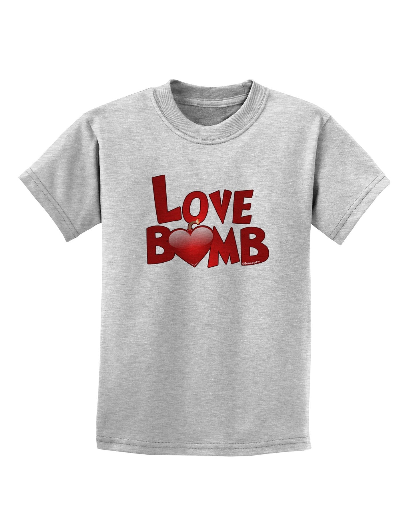 Love Bomb Text Childrens T-Shirt-Childrens T-Shirt-TooLoud-AshGray-X-Small-Davson Sales