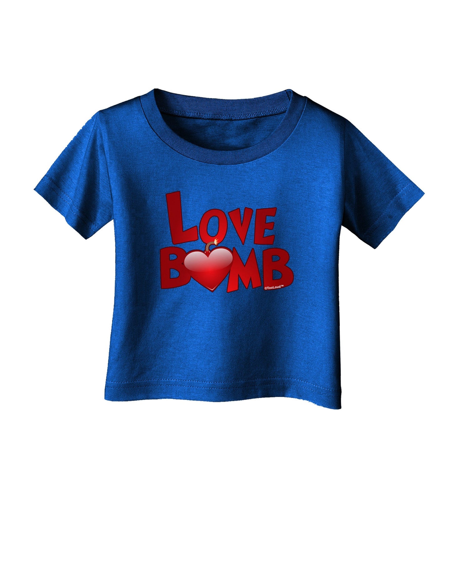 Love Bomb Text Infant T-Shirt Dark-Infant T-Shirt-TooLoud-Royal-Blue-06-Months-Davson Sales