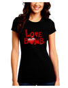 Love Bomb Text Juniors Petite Crew Dark T-Shirt-T-Shirts Juniors Tops-TooLoud-Black-Juniors Fitted Small-Davson Sales