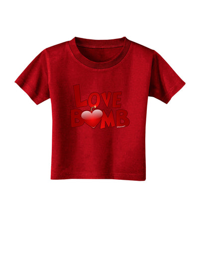 Love Bomb Text Toddler T-Shirt Dark-Toddler T-Shirt-TooLoud-Red-2T-Davson Sales