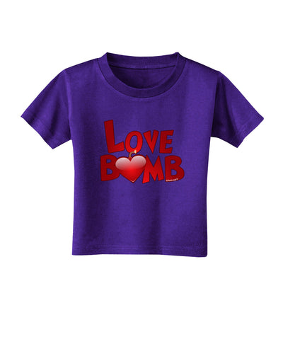 Love Bomb Text Toddler T-Shirt Dark-Toddler T-Shirt-TooLoud-Purple-2T-Davson Sales