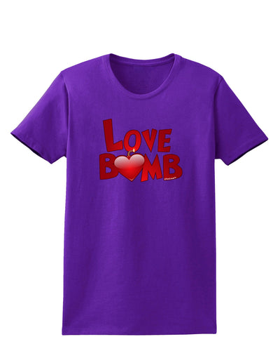 Love Bomb Text Womens Dark T-Shirt-TooLoud-Purple-X-Small-Davson Sales