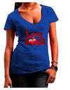 Love Bomb Text Womens V-Neck Dark T-Shirt-Womens V-Neck T-Shirts-TooLoud-Royal-Blue-Juniors Fitted Small-Davson Sales