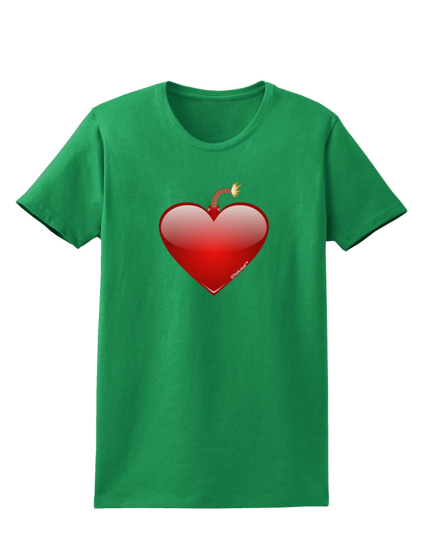 Love Bomb Womens Dark T-Shirt-TooLoud-Kelly-Green-X-Small-Davson Sales