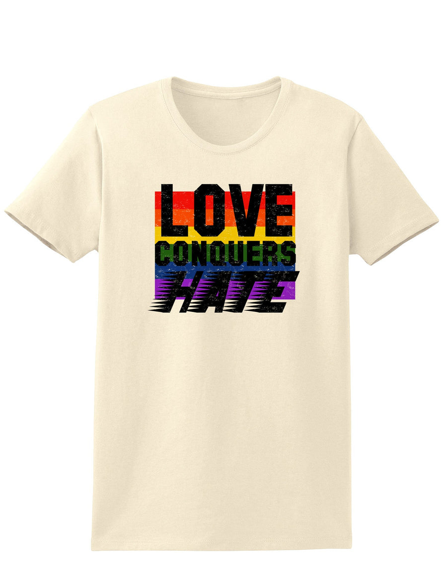 Love Conquers Hate Distressed Adult Mens and Womens T-Shirt-Womens T-Shirt-TooLoud-Ash Gray-Small-Davson Sales