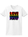 Love Conquers Hate Distressed Adult Womens T-Shirt-Womens T-Shirt-TooLoud-White-Small-Davson Sales