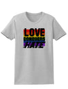 Love Conquers Hate Distressed Adult Womens T-Shirt-Womens T-Shirt-TooLoud-Ash Gray-Small-Davson Sales