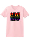 Love Conquers Hate Distressed Adult Womens T-Shirt-Womens T-Shirt-TooLoud-Pale Pink-Small-Davson Sales