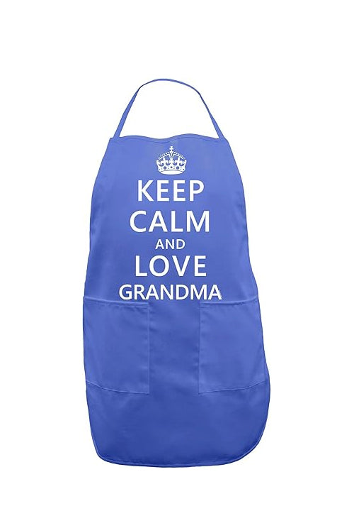 TooLoud Keep Calm and Love Grandma Dark Adult Apron