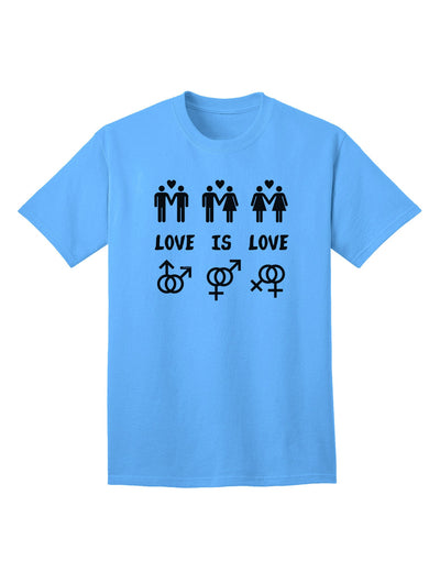 Love Is Love: Adult T-Shirt Celebrating LGBT Marriage Equality-Mens T-shirts-TooLoud-Aquatic-Blue-Small-Davson Sales