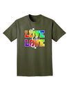 Love Is Love Gay Pride Adult Dark T-Shirt-Mens T-Shirt-TooLoud-Military-Green-Small-Davson Sales
