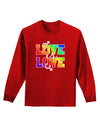 Love Is Love Gay Pride Adult Long Sleeve Dark T-Shirt-TooLoud-Red-Small-Davson Sales