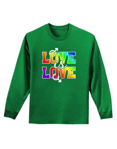 Love Is Love Gay Pride Adult Long Sleeve Dark T-Shirt-TooLoud-Kelly-Green-Small-Davson Sales