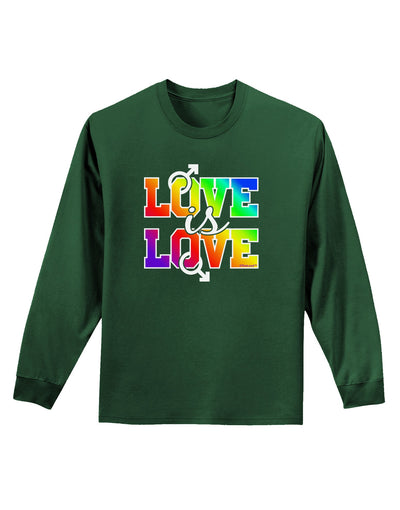 Love Is Love Gay Pride Adult Long Sleeve Dark T-Shirt-TooLoud-Dark-Green-Small-Davson Sales