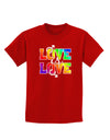 Love Is Love Gay Pride Childrens Dark T-Shirt-Childrens T-Shirt-TooLoud-Red-X-Small-Davson Sales