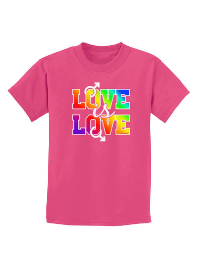 Love Is Love Gay Pride Childrens Dark T-Shirt-Childrens T-Shirt-TooLoud-Sangria-X-Small-Davson Sales