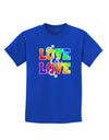 Love Is Love Gay Pride Childrens Dark T-Shirt-Childrens T-Shirt-TooLoud-Royal-Blue-X-Small-Davson Sales