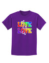 Love Is Love Gay Pride Childrens Dark T-Shirt-Childrens T-Shirt-TooLoud-Purple-X-Small-Davson Sales
