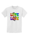 Love Is Love Gay Pride Childrens T-Shirt-Childrens T-Shirt-TooLoud-White-X-Small-Davson Sales