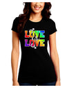 Love Is Love Gay Pride Juniors Petite Crew Dark T-Shirt-T-Shirts Juniors Tops-TooLoud-Black-Juniors Fitted Small-Davson Sales