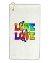 Love Is Love Gay Pride Micro Terry Gromet Golf Towel 16 x 25 inch-Golf Towel-TooLoud-White-Davson Sales