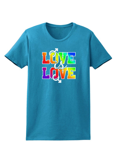 Love Is Love Gay Pride Womens Dark T-Shirt-Womens T-Shirt-TooLoud-Turquoise-X-Small-Davson Sales