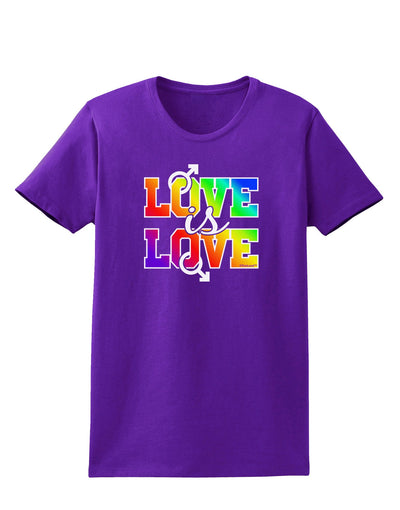 Love Is Love Gay Pride Womens Dark T-Shirt-Womens T-Shirt-TooLoud-Purple-X-Small-Davson Sales