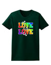 Love Is Love Gay Pride Womens Dark T-Shirt-Womens T-Shirt-TooLoud-Forest-Green-Small-Davson Sales