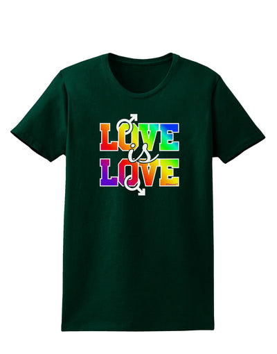 Love Is Love Gay Pride Womens Dark T-Shirt-Womens T-Shirt-TooLoud-Forest-Green-Small-Davson Sales